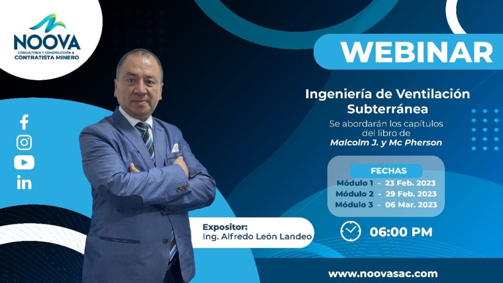 Webinar Exposición del Libro Ingeniera Ventilación Subterránea Malcolm J. McPherson